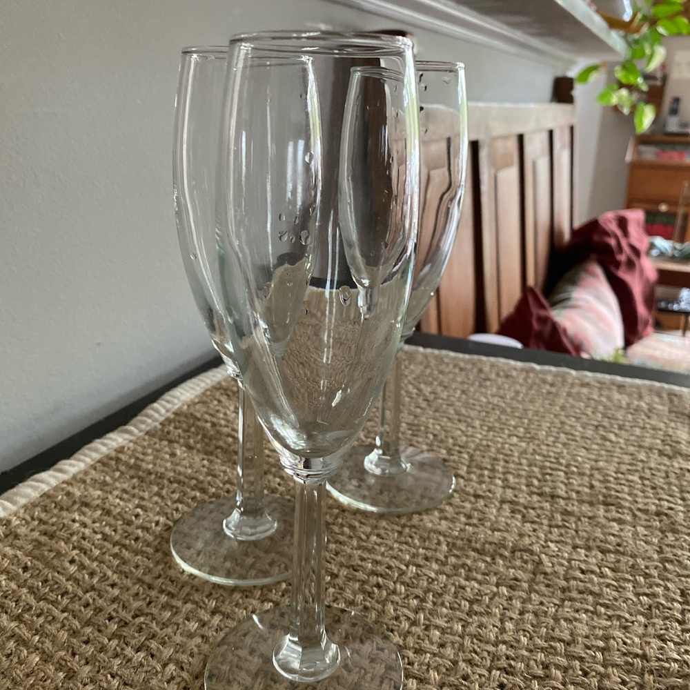 SET OF 3 VINTAGE GERMAN CHAMPAGNE FLUTE GLASSES - Picture 3 of 10